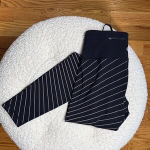 lululemon athletica Black and reflective Striped Leggings